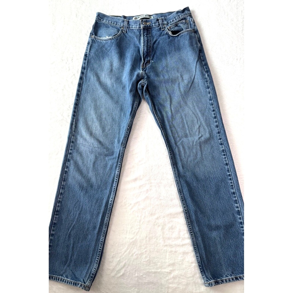 Harley-Davidson Straight Leg Med Wash Biker Jeans Size 36Wx34L ( Fits 33x 33). - Picture 2 of 16